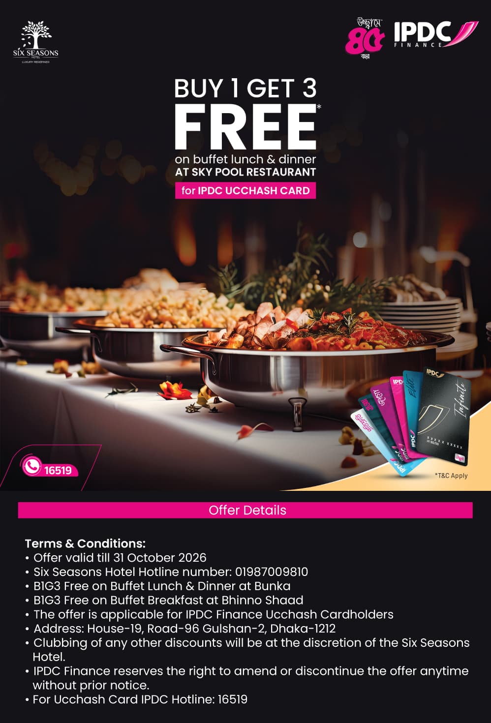 Six Seasons Hotel offer poster
